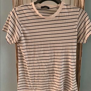 Brandy Melville basic navy & white tee